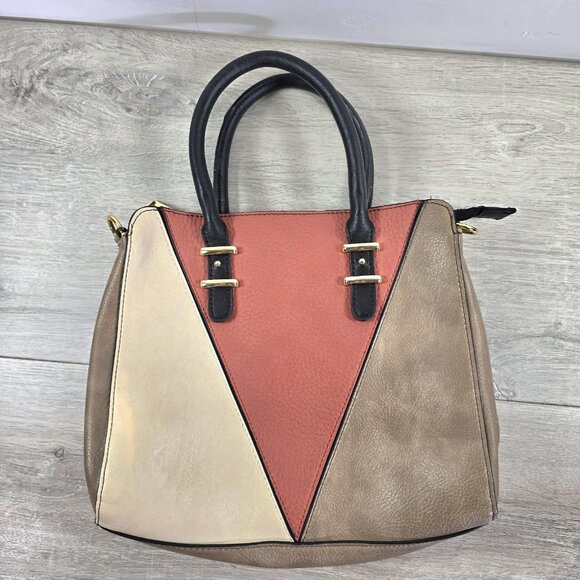 Steve Madden Color Block Purse Crossbody Handbag Removable Strap All Season Zip - Picture 2 of 8